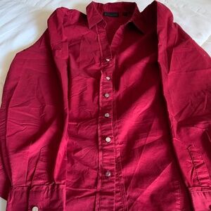 Burgundy 7th Avenue Design Studio, NY & Company women shirt, size L- Pre-owned